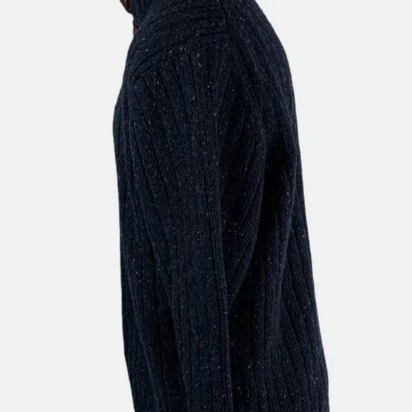 Brunella Gori Men’s XXL Sweater 1/4 Button Lambswool Nylon Blue Unique - Picture 3 of 9